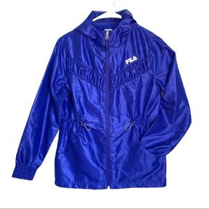 FILA Shiny Blue Lightweight Windbreaker Jacket XS